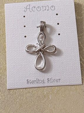 Acomo Sterling Silver Infinity Cross Pendant